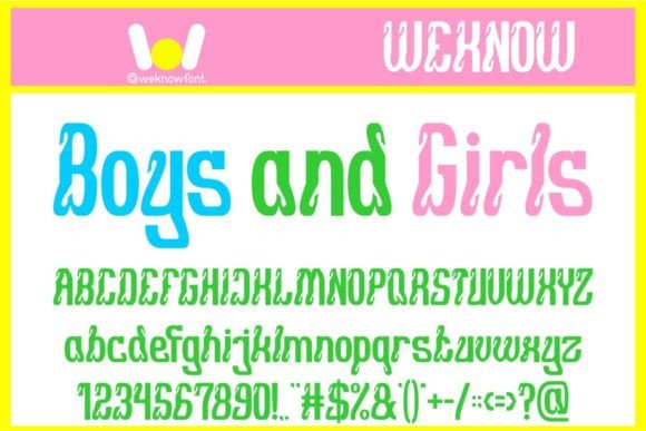 Boys and Girls Font for Web Design