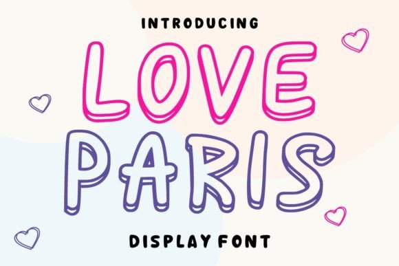 Love Paris Font: Cute Double Outline for Crafts